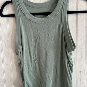 Sage Green Ribbed Tank Top
